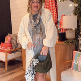 Cream Oversized Textured Knit Cardigan Sweater