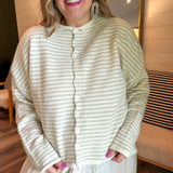 The Piper Cardigan - Sandstone Stripes