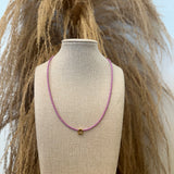 Mini Horse Shoe Necklace - Purple