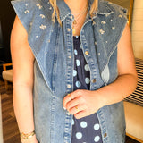 Rhinestone Cowgirl Denim Vest