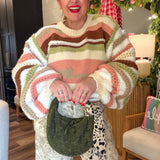 Retro Sherbet Striped Knit Sweater