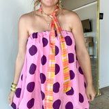 Birthday Girl Polka Dots Bubble Mini Dress - Pink