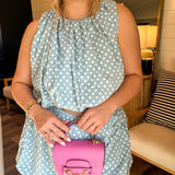 Pouty Polka Dot Skirt - Blue + White