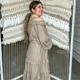 Celine Chic Lace Maxi Set - Taupe