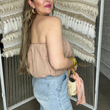 Brooke Bubble Tube Top - Dark Taupe
