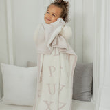 Cozy Chic ABC Blanket - Stone + Cream