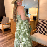 Olive Vine Plaid Maxi Dress