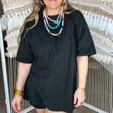 Vintage Boyfriend Short Set - Black