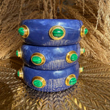 Renee Bangle In Lapis Resin And Malachite Stones