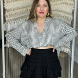 Boho Fancy Mini Skort - Black