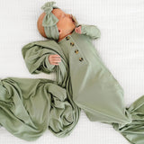 Ellis Ribbed Knotted Gown - Newborn-3M