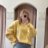 Yellow Reversible Mock Neck Sweatshirt