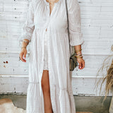 Rome Around Button Up Kimono Duster - Light Lavender