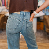 Stovepipe Straight Denim Jeans - Iris