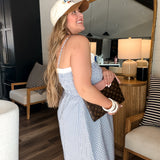 Clear Skies Gingham Maxi Dress - Blue