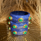 Renee Bangle In Lapis Resin And Malachite Stones