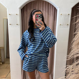 Tommy Terry Shorts - Blue + Turquoise Stripes