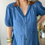Corduroy Blues Denim Midi Dress
