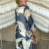 Birds Of A Feather Kimono - Navy