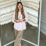 Pink Bow Leopard Track Pants