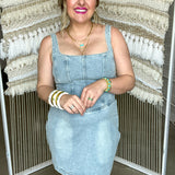 {MUMU} Corset Mini Dress - Misty Morning