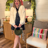 Leopard Laced Up Cardigan Sweater