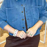 Blue Collar Baddie Button Up Top - Short