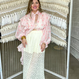 Never Been Kissed Ruffle Polka Dot Blouse - Pink