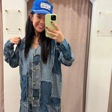 Daisy Denim Patchwork Tunic Top Dress ONE SIZE