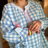 Paradise Plaid Checkered Top - Blue