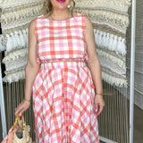 Rosey Pink Plaid Midi Skirt