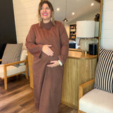 Mocha Bean Maxi Sweater Dress