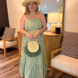 Olive Vine Plaid Maxi Dress
