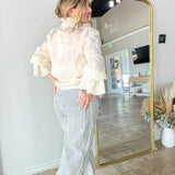 Lace Petal Crush Sheer Blouse