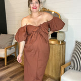 {Caroline Constas} Reyna Tie Front Column Dress