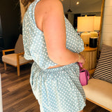 Pouty Polka Dot Skirt - Blue + White