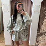 On Repeat Fleece Sweater Top - Mint + Seafoam Green