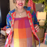 Chapman Embroidered Jacket - Bright Blue + Lime Green