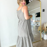 Gameday Grey Plaid Maxi Dress