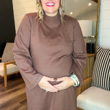 Mocha Bean Maxi Sweater Dress