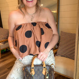 Chocolate Polka Dot Bubble Top