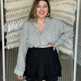 Boho Fancy Mini Skort - Black