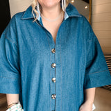 Denim Daze Gold Button Top