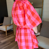 Inacia Romper - Red + Pink Gingham