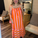 Summer Spritz Striped Maxi Dress