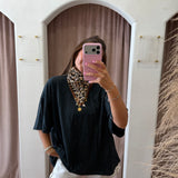 Oversized One Size Plain Tee - Vintage Black