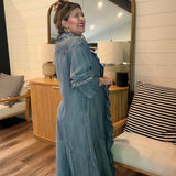 A Ruffle In Time Denim Dress