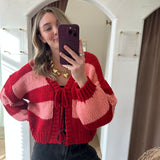 Candy Girl Stripe Front Tie Sweater