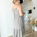 Gameday Grey Plaid Maxi Dress