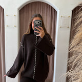 Chocolate Twist Sweater Dress - Dark Brown